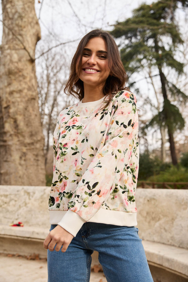 Sudadera Kotidiano Flor Acuarela